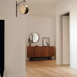 Nutts Bronze-Toned & Beige Double Sided Analogue Vintage Wall Clock image 5