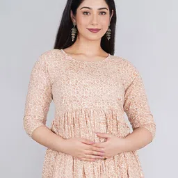 outfit 4 you Floral Printed Maternity Round Neck Anarkali Kurta-picture-35