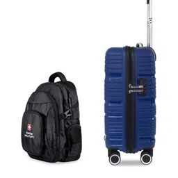 SWISS MILITARY PP Swirl Set Of 2 Textured Hard Sided Trolley Bag & Laptop Backpack image 4