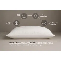 PILLOW TREE White Fibre Filled Cotton Sleep Pillow image 4
