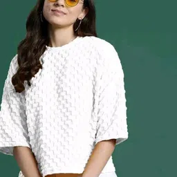 ZUMIT Self Design Woolen T-shirt image 4