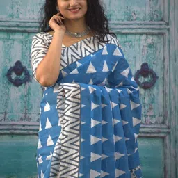 Moda Rapido Pure Cotton Handloom Ikat Saree image 5