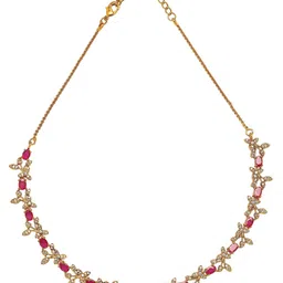 KARATCART Gold-Plated American Diamond Studded Floral Design Jewellery Set image 4