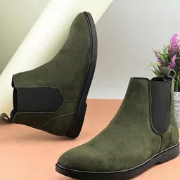 Roadster Men Round Toe Flatform Chelsea Suede Boots-picture-22