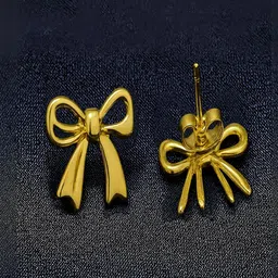 JEWELSCAPE Stainless Steel Gold-Plated Bow Shaped Studs-picture-27