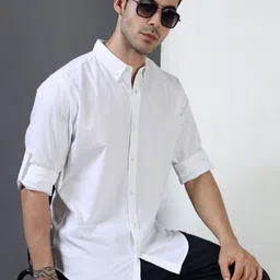 HERE&NOW Men Regular Fit Casual Cotton Oxford Shirt-picture-26