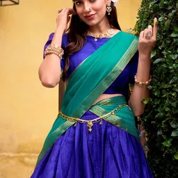 LOOKNBOOK ART Semi-Stitched Lehenga & Blouse With Dupatta image 4