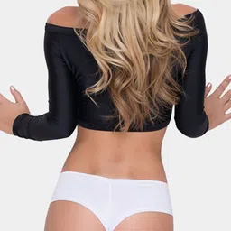 NIMRA FASHION Pack Of 2 Mid Rise Thong Briefs 2C-05614-WH-BK image 3