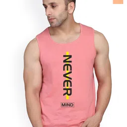 SLOWLORIS Pack Of 2 Printed Round Neck Sleeveless Bio-Wash Cotton Gym Vests-picture-17