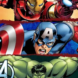 Marvel Green & Blue Printed Square-Shaped Pre-Filled Cushion With Cover image 4