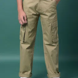 Crimsoune Club Boys Regular Fit Mid-Rise Cargos Trousers-image-84