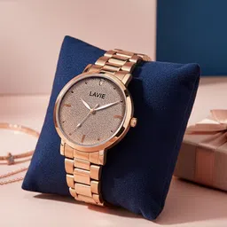 Lavie Women Brass Embellished Dial & Bracelet Style Straps Analogue Watch LV-704-RG-picture-19