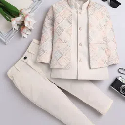 FOURFOLDS Boys Sequins Embellished & Embroidered Sherwani Set-picture-10