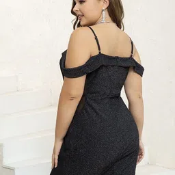 DressBerry Curve Women Shoulder Straps Sheath Mini Dress image 4