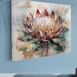 Myntra Elegant Homes Red & Beige 1 Piece Canvas Floral and Botanical Wall Paintings image 3