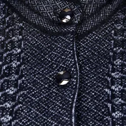 Chatanya Women Ethnic Motif Self Design Button Detail Woollen Cardigan image 3