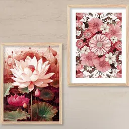 walllane Floral Wall Art With Frame Home Decor Wall Painting For Living Room Office Bedroom-picture-17