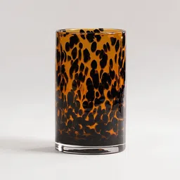 Pure Home and Living Brown & Black Tortoiseshell Pattern Glass Vase image 5