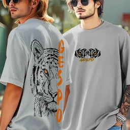 AUSK Graphic Printed Round Neck Drop-Shoulder Sleeves Pure Cotton Oversized T-shirt image 2