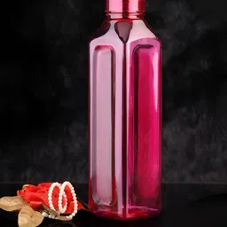 Aura Pink & Grey Set of 6 Plastic Solid Water Bottle image 2