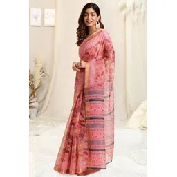 mirchi fashion Printed, Floral Print Kota Doria Polyester Saree image 3