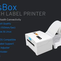 PosBox 4 Inch Bluetooth Label Printer for Shipping Label, Barcode Label (with Holder Direct Thermal Open Design) image 4