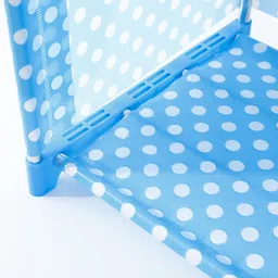 kuber industries 5 Layer Book Cabinet Shelves for Bedroom Office Living Room | SJ05B | Blue Fabric Open Book Shelf image 2