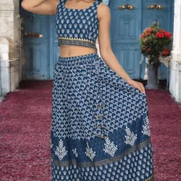 jaipur hand block Printed Stitched Lehenga Choli image 3