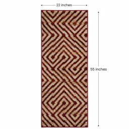sapana carpet-mats Maroon Abstract Polypropylene 2 x 5 Feet Machine Made Runner image 2