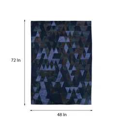 saral home Blue Abstract Cotton 4 ft x 6 ft Machine Made Carpet image 3