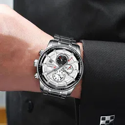 Curren Men Brass Dial & Stainless Steel Wrap Around Straps Analogue Watch CR-8362 image 5