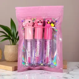 hsq Cute Lip Gloss Combo Long Lasting Non-Sticky Moisturizing Lip Gloss Set (Pack 3) image 1