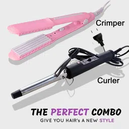 MARSELITE S2S Pck of 2 of Mini Crimper + Hair Curling Iron (Multi-Color ) Personal Care Appliance Combo-image-60