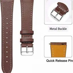 ADAMO P32BLE09 Universal vegan leather Strap Suitable for all watches, 22 mm Synthetic Leather Watch Strap image 2