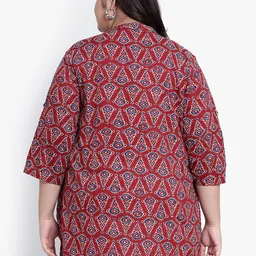 Indietoga Plus Size Geometric Printed Cotton Casual Tunic image 5