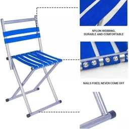 ritesh Chair Solid Folding Stool with Back Support for Home Picnic Barbecue Chair image 3