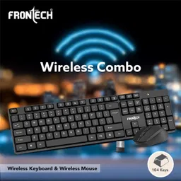 Frontech Wireless Keyboard and Mouse |104 Keys | 3 Buttons| Rechargeable Battery KB-0029 Combo Set image 2