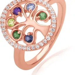 guyal Gemstone Family Tree Ring Sterling Silver Sterling Silver Plated Ring-picture-17