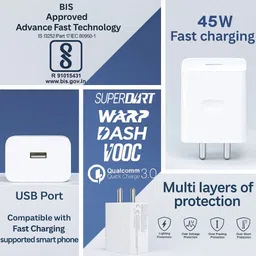 RVAT SuperVOOC 5 A Wall Charger for Mobile with Detachable Cable image 5