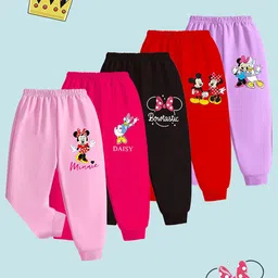 Disney By Miss and Chief Girls Pack Of 5 Regular-Fit Lounge Pants-picture-36