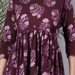 Dinaya Floral Print Mandarin Collar Top image 3