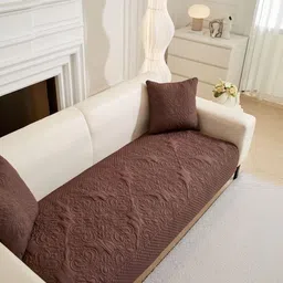 HOMETHREADS Brown & Brown Embroidered Sofa Cover-picture-22