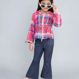 taffykids Girls Checked Top with Trousers-picture-56