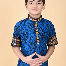 BAESD Boys Abstract Printed Cotton Kurta with Dhoti Pant image 5