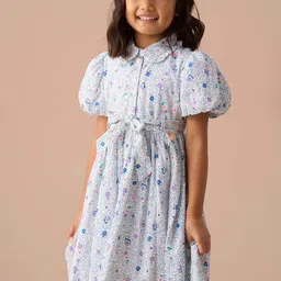 Angel & Rocket Floral Print Flutter Sleeve Dress-picture-28