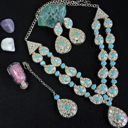 VATSALYA creation Alloy Gold- plated Turquoise Jewellery Set-picture-23