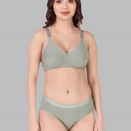 samvar Women Green Cotton Bra Panty Set for Lingerie Set Undergarments Pack of 1-picture-25
