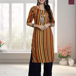 HERE&NOW Women Pack Of 2 Ethnic Motifs Printed Daily Straight Kurtas image 1