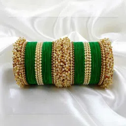 Only Offers Green Glass Artificial Stones & Beads Bangle-picture-28