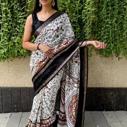 KALINI Kalamkari Zari Saree image 2